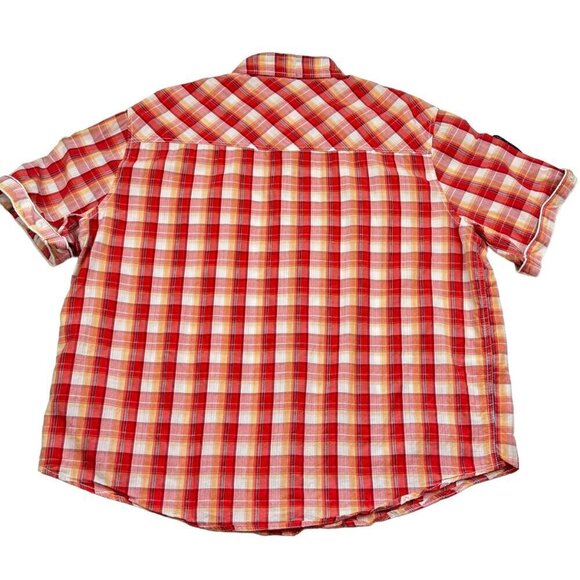 Swiss Cross Short Sleeve Button Shirt With Rolling Stones Patch Men's Size XL - Picture 3 of 8